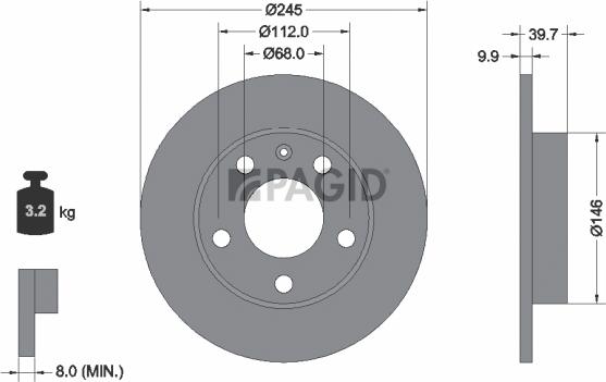 Pagid 50311NC - Гальмівний диск autozip.com.ua