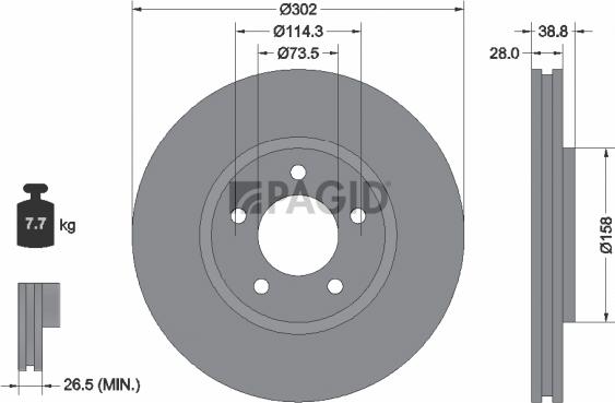 Pagid 50331N - Гальмівний диск autozip.com.ua