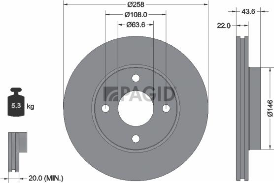 Pagid 51040NC - Гальмівний диск autozip.com.ua