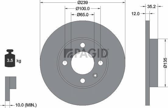 Pagid 53908NC - Гальмівний диск autozip.com.ua