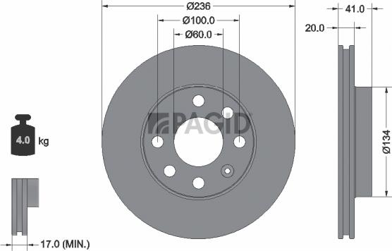 Pagid 52413NC - Гальмівний диск autozip.com.ua