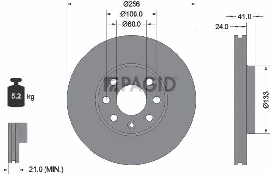 Pagid 52430NC - Гальмівний диск autozip.com.ua