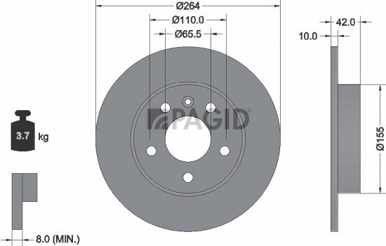 Pagid 52433NC - Гальмівний диск autozip.com.ua