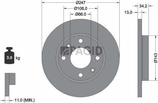 Pagid 52516NC - Гальмівний диск autozip.com.ua