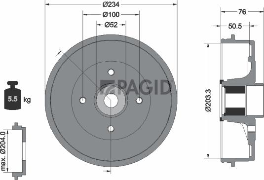 Pagid 61453N - Гальмівний барабан autozip.com.ua