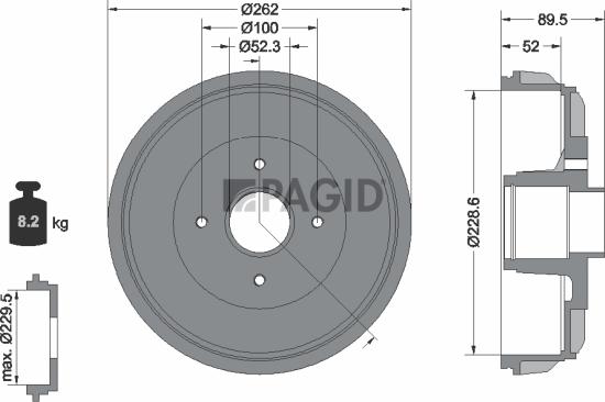 Pagid 61500N - Гальмівний барабан autozip.com.ua