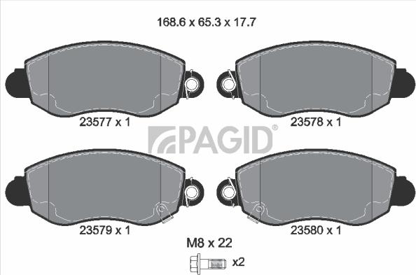 Pagid T9098N - Гальмівні колодки, дискові гальма autozip.com.ua