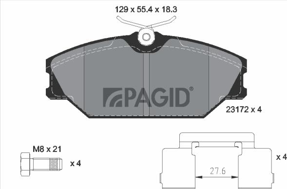 Pagid T9101N - Гальмівні колодки, дискові гальма autozip.com.ua