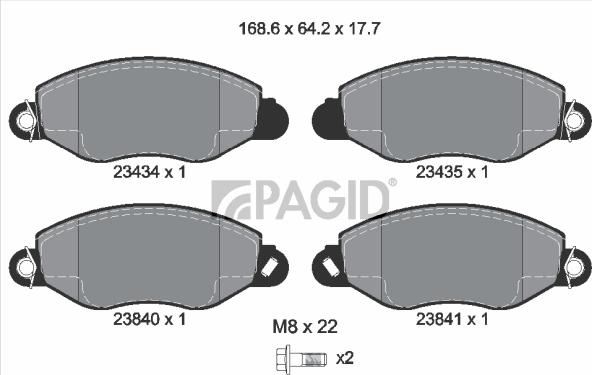 Pagid T9107N - Гальмівні колодки, дискові гальма autozip.com.ua