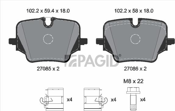 Pagid T4632N - Гальмівні колодки, дискові гальма autozip.com.ua