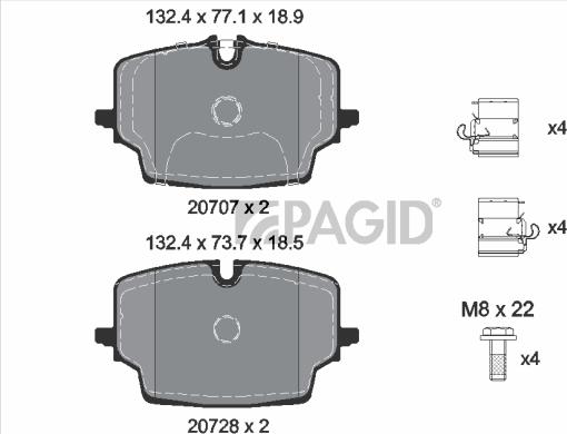 Pagid T4305N - Гальмівні колодки, дискові гальма autozip.com.ua