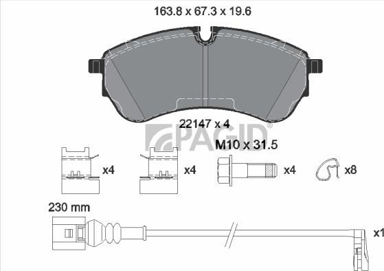 Pagid T4258N - Гальмівні колодки, дискові гальма autozip.com.ua