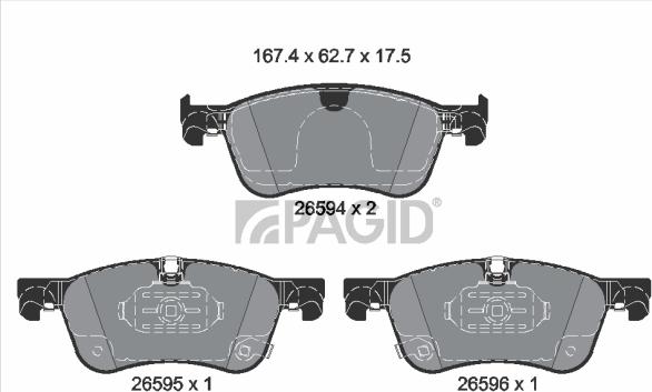 Pagid T4222N - Гальмівні колодки, дискові гальма autozip.com.ua