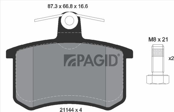 Pagid T5056N-53952N-00 - Комплект гальм, дисковий гальмівний механізм autozip.com.ua