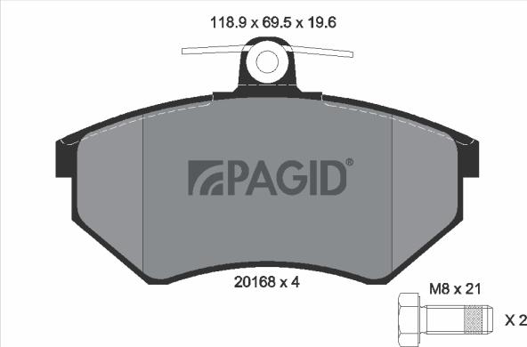 Pagid T5051N - Гальмівні колодки, дискові гальма autozip.com.ua
