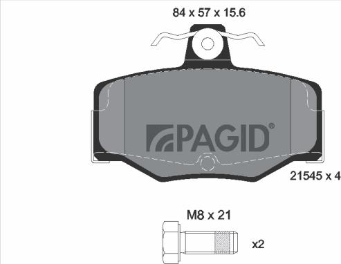Pagid T5064N-54257N-00 - Комплект гальм, дисковий гальмівний механізм autozip.com.ua