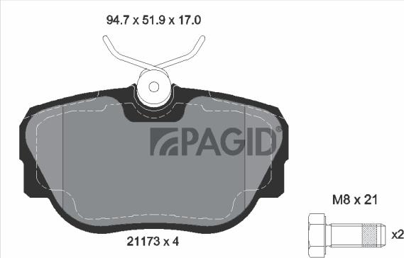 Pagid T5035N - Гальмівні колодки, дискові гальма autozip.com.ua