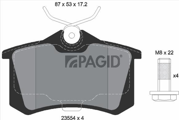 Pagid T5075N-54173N-00 - Комплект гальм, дисковий гальмівний механізм autozip.com.ua