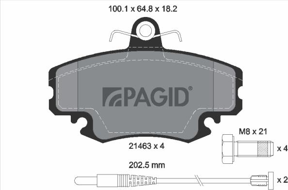 Pagid T5077N-55921N-00 - Комплект гальм, дисковий гальмівний механізм autozip.com.ua