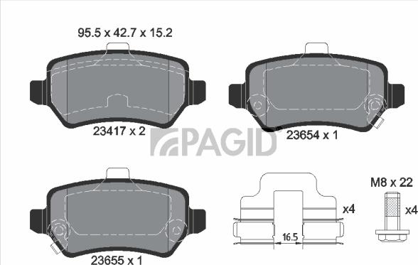 Pagid T5158N - Гальмівні колодки, дискові гальма autozip.com.ua
