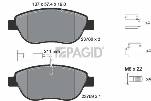 Pagid T5163N - Гальмівні колодки, дискові гальма autozip.com.ua