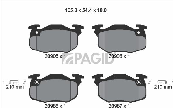 Pagid T6088N - Гальмівні колодки, дискові гальма autozip.com.ua