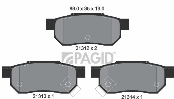 Pagid T0034N - Гальмівні колодки, дискові гальма autozip.com.ua