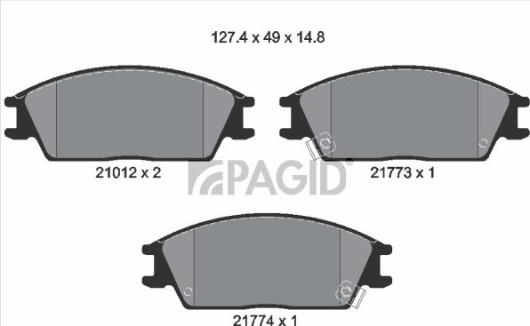 Pagid T0366N - Гальмівні колодки, дискові гальма autozip.com.ua