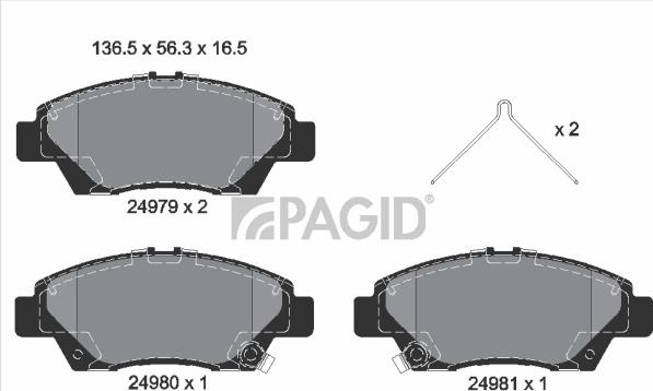 Pagid T1922N - Гальмівні колодки, дискові гальма autozip.com.ua