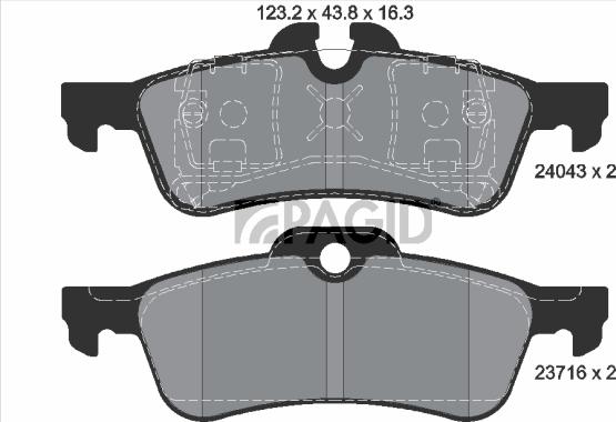 Pagid T1450N - Гальмівні колодки, дискові гальма autozip.com.ua