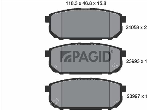 Pagid T1401N - Гальмівні колодки, дискові гальма autozip.com.ua