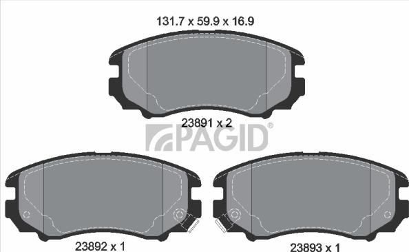 Pagid T1412N - Гальмівні колодки, дискові гальма autozip.com.ua