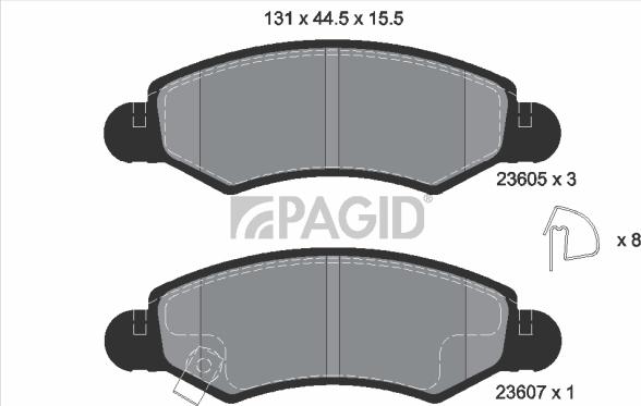 Pagid T1486N - Гальмівні колодки, дискові гальма autozip.com.ua