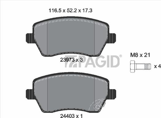 Pagid T1594N - Гальмівні колодки, дискові гальма autozip.com.ua