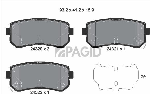 Pagid T1592N - Гальмівні колодки, дискові гальма autozip.com.ua