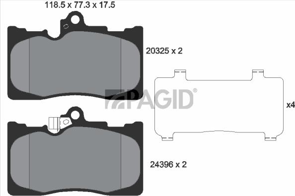 Pagid T1529N - Гальмівні колодки, дискові гальма autozip.com.ua