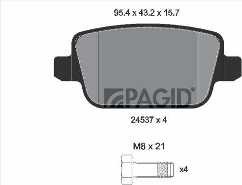 Pagid T1696N - Гальмівні колодки, дискові гальма autozip.com.ua