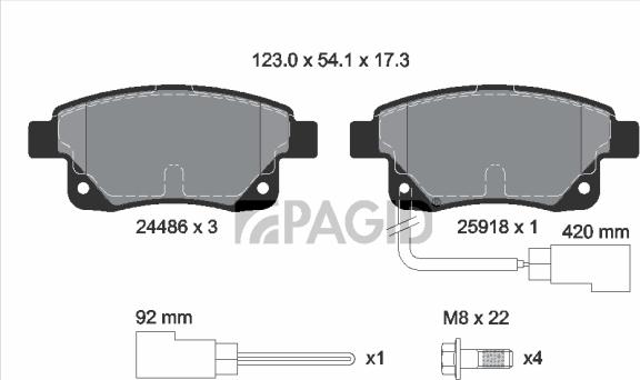Pagid T1642N - Гальмівні колодки, дискові гальма autozip.com.ua