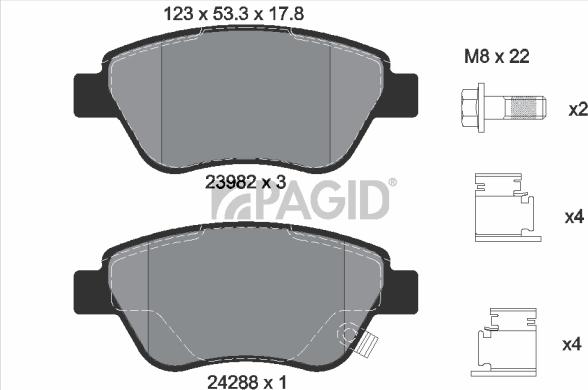 Pagid T1647N - Гальмівні колодки, дискові гальма autozip.com.ua