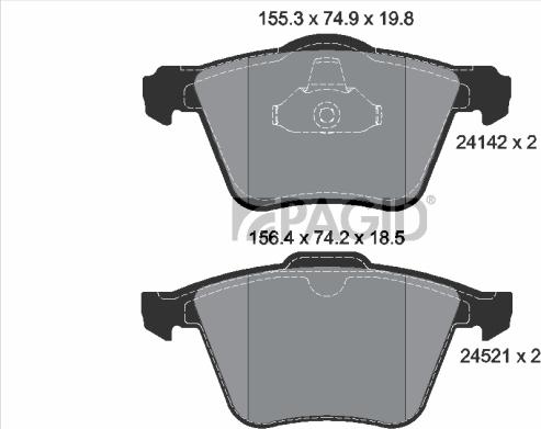 Pagid T1664N - Гальмівні колодки, дискові гальма autozip.com.ua