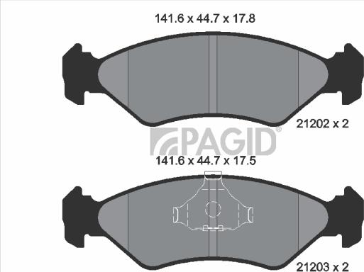 Pagid T1022N - Гальмівні колодки, дискові гальма autozip.com.ua