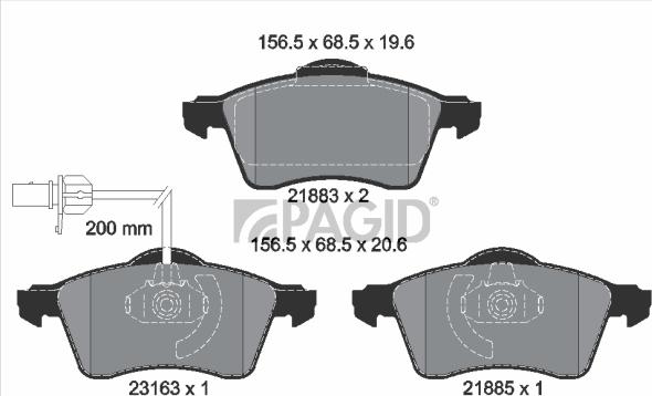 Pagid T1196N - Гальмівні колодки, дискові гальма autozip.com.ua