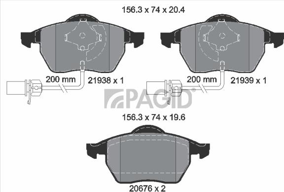 Pagid T1149N - Гальмівні колодки, дискові гальма autozip.com.ua