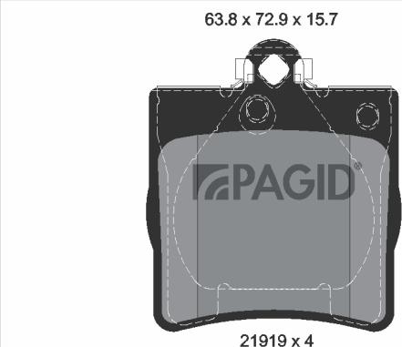 Pagid T1153N - Гальмівні колодки, дискові гальма autozip.com.ua
