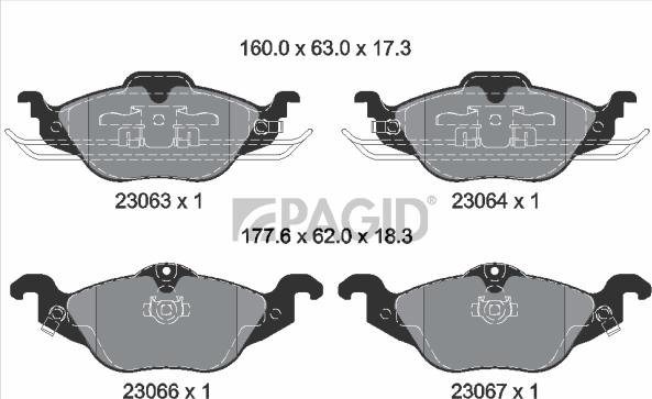 Pagid T1164N - Гальмівні колодки, дискові гальма autozip.com.ua