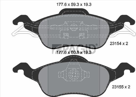 Pagid T1167N - Гальмівні колодки, дискові гальма autozip.com.ua