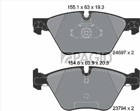 Pagid T1818N - Гальмівні колодки, дискові гальма autozip.com.ua