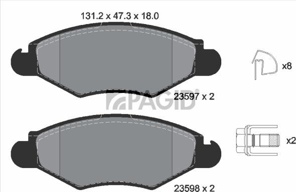 Pagid T1245N - Гальмівні колодки, дискові гальма autozip.com.ua