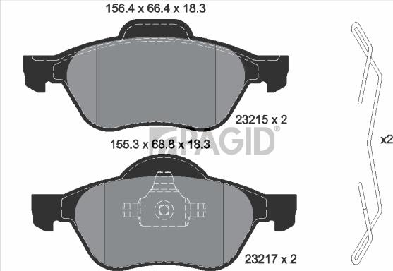 Pagid T1212N - Гальмівні колодки, дискові гальма autozip.com.ua