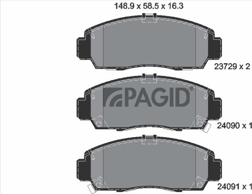 Pagid T1284N - Гальмівні колодки, дискові гальма autozip.com.ua